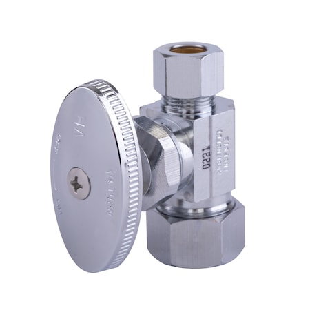 Hausen 1/2-in Nominal Compression Inlet x 3/8-in O.D. Compression Outlet Multi-Turn Straight Water Stop HA-SS108-1